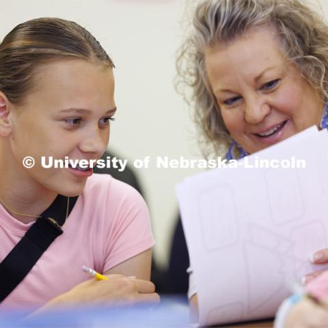 Students in the I/We Love to Write Workshop for kids. Nebraska Writing Project, an initiative of the English Department that serves local schools and communities. June 19, 2024. Photo by Craig Chandler / University Communication and Marketing.