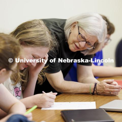 Students in the I/We Love to Write Workshop for kids. Nebraska Writing Project, an initiative of the English Department that serves local schools and communities. June 19, 2024. Photo by Craig Chandler / University Communication and Marketing.