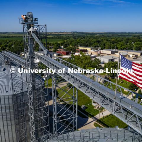 Frontier Co-op grain elevator in Ceresco, Nebraska. June 24, 2024. Photo by Craig Chandler / University Communication and Marketing.