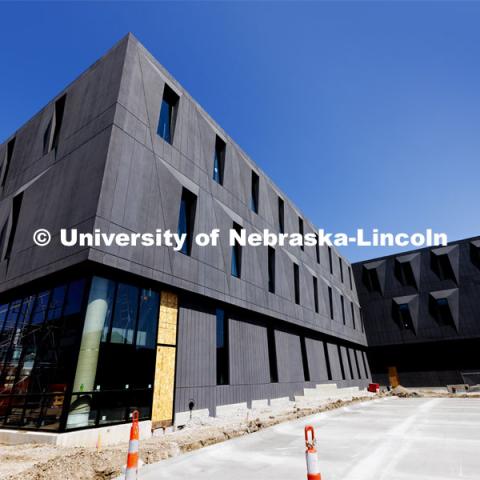 Construction on the new Hixson-Lied College of Fine and Performing Arts music building. July 18, 2024. Photo by Craig Chandler / University Communication and Marketing.