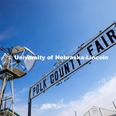 Entrance sign at the 4-H Polk County Fair in Osceola, Nebraska. July 19, 2024. Photo by Craig Chandler / University Communication and Marketing.