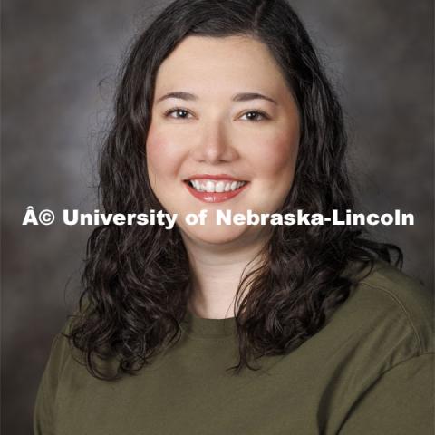 Studio portrait of Emily Cerny, Assistant Professor, Interior Design. August 21, 2024. Photo by Craig Chandler / University Communication and Marketing.