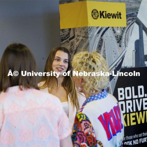 Raikes Design Studio held a job fair in the Gaughan Center where students meet the clients in a job fair environment. August 29, 2024. Photo by Craig Chandler / University Communication and Marketing.