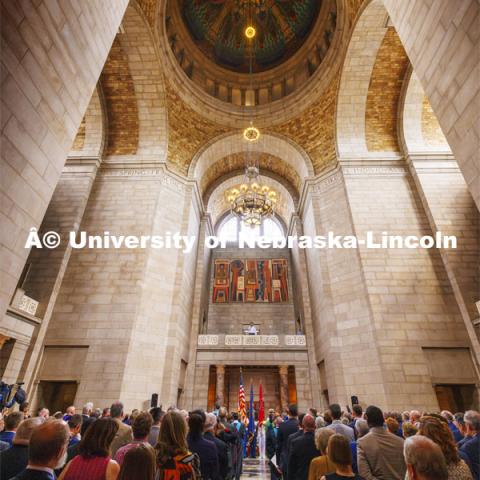 President Jeffrey Gold Investiture in the Nebraska State Capitol. September 5, 2024. Photo by Craig Chandler / University Communication and Marketing.