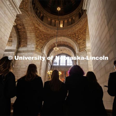 UNL University Singers sing Unclouded Day by J.K. Alwood at President Jeffrey Gold's Investiture Ceremony in the Nebraska State Capitol. September 5, 2024. Photo by Kristen Labadie / University Communication.