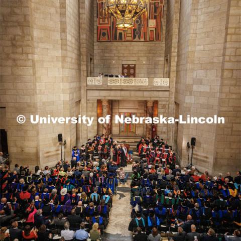 President Jeffrey P. Gold, M.D. receives his medal at the Investiture Ceremony in the Nebraska State Capitol. September 5, 2024. Photo by Kristen Labadie / University Communication.