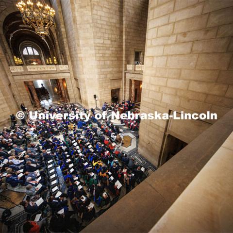 President Jeffrey P. Gold, M.D. speaks at the Investiture Ceremony in the Nebraska State Capitol. September 5, 2024. Photo by Kristen Labadie / University Communication.