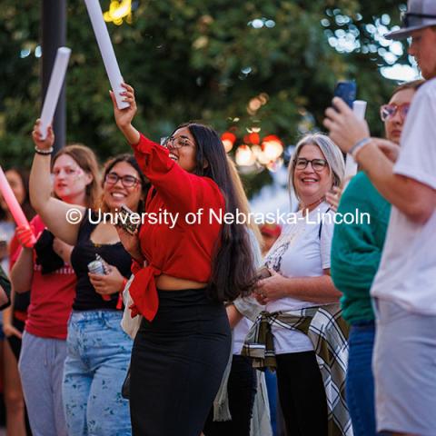 Students having fun at the Battle of the Bands competition for the 2024 Homecoming celebration. October 4, 2024. Photo by Kristen Labadie / University Communication.