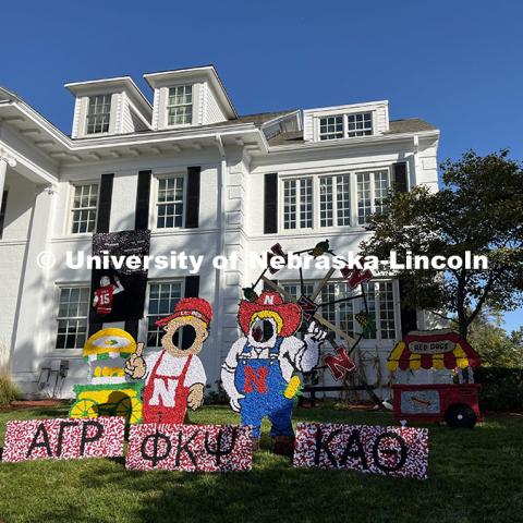 Yard Displays for Nebraska vs Rutgers homecoming game and Cornchella festival. October 5, 2024. Photo by Katie Black / University Communication and Marketing.