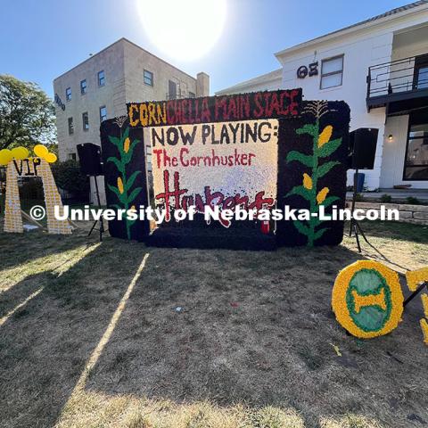 Yard Displays for Nebraska vs Rutgers homecoming game and Cornchella festival. October 5, 2024. Photo by Katie Black / University Communication and Marketing.