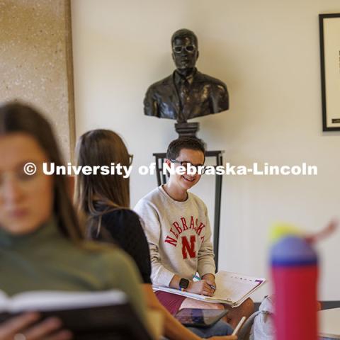 Students studying in the College of Law. College of Law photoshoot. October 10, 2024. Photo by Craig Chandler / University Communication and Marketing.