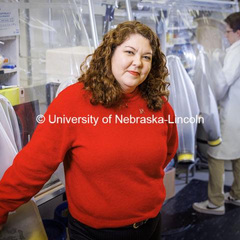 Nicole Buan, Professor in Biochemistry. Buan Laboratory in the Beadle Center. October 25, 2024. Photo by Craig Chandler / University Communication and Marketing.