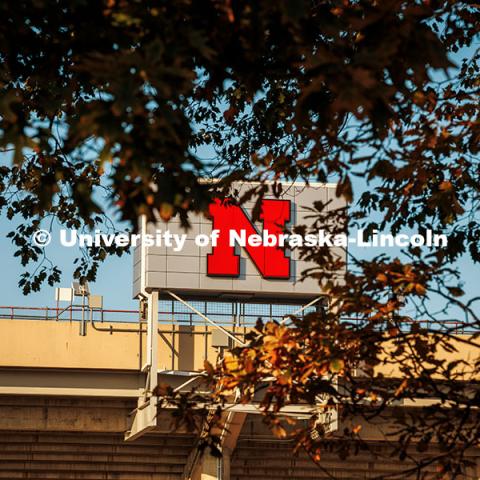 Fall Scenery on City Campus. Memorial Stadium. November 8, 2024. Photo by Kristen Labadie / University Communication.