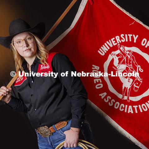 Jaya Nelson, Engler Agribusiness Entrepreneur and member of the Husker Rodeo team. November 13, 2024. Photo by Craig Chandler / University Communication.